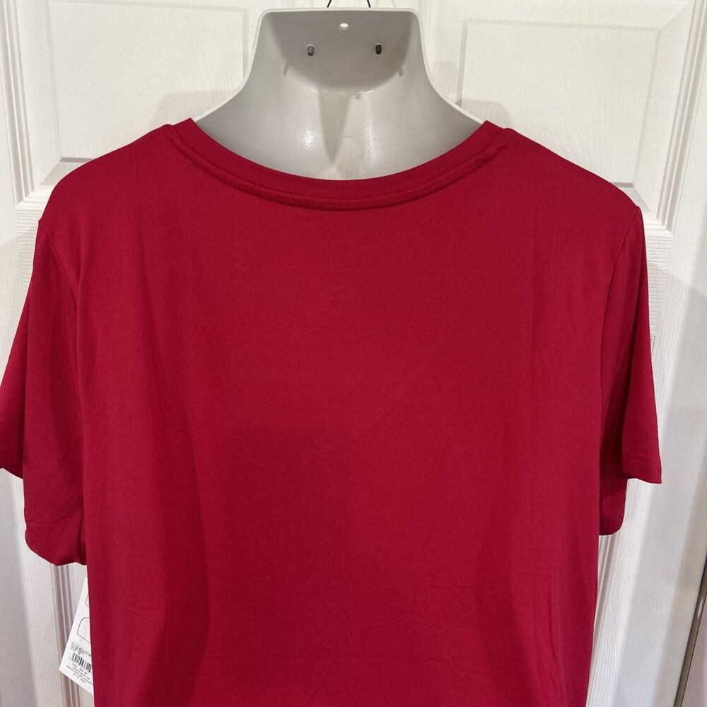 Fit Collective Soft V Neck Plus Size 3X Red Shirt Top Casual Fitness Stretch - Picture 8 of 9